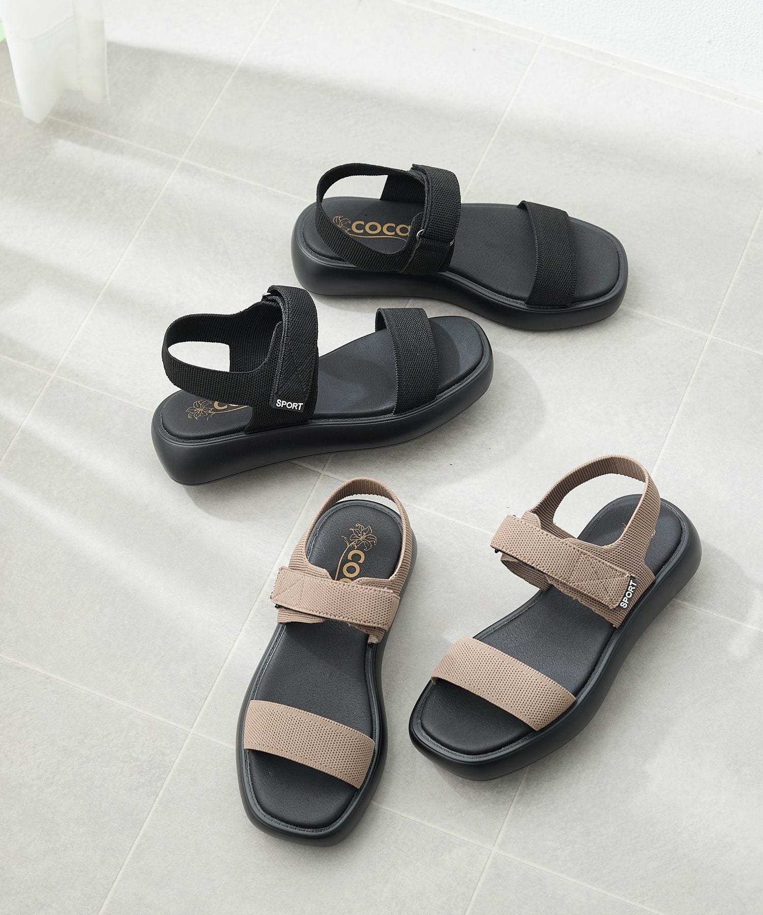 ダブルベルトバックバンド厚底サンダル | andex shoes product ONLINE