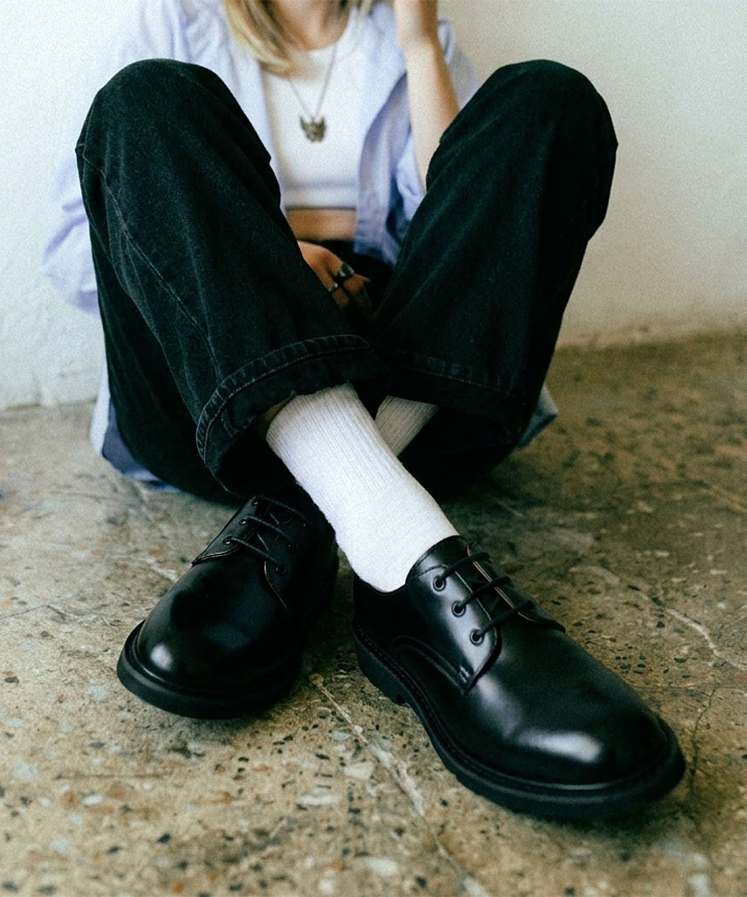 外羽根プレーントゥレースアップシューズ | andex shoes product
