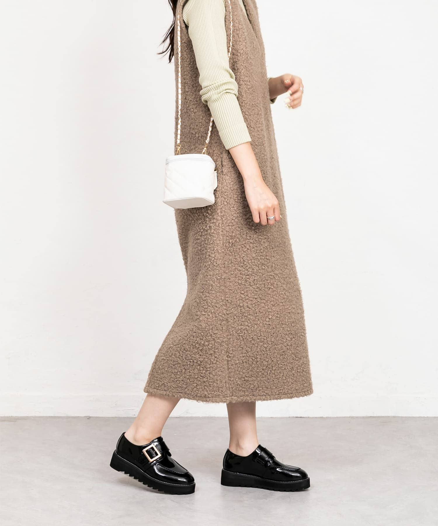 ワンベルトバックルデザイン厚底ローファー | andex shoes product