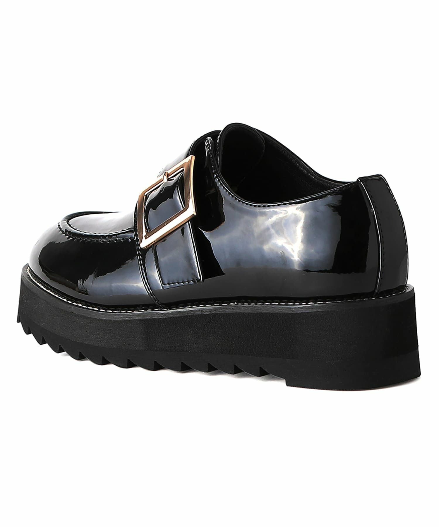 ワンベルトバックルデザイン厚底ローファー | andex shoes product