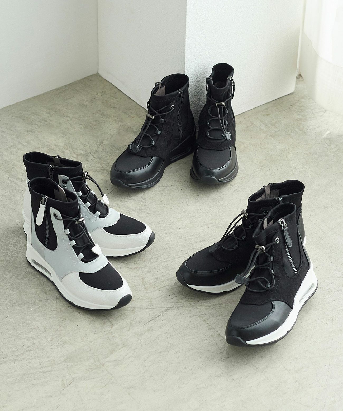 ストレッチミドル丈スニーカーブーツ | andex shoes product ONLINE STORE
