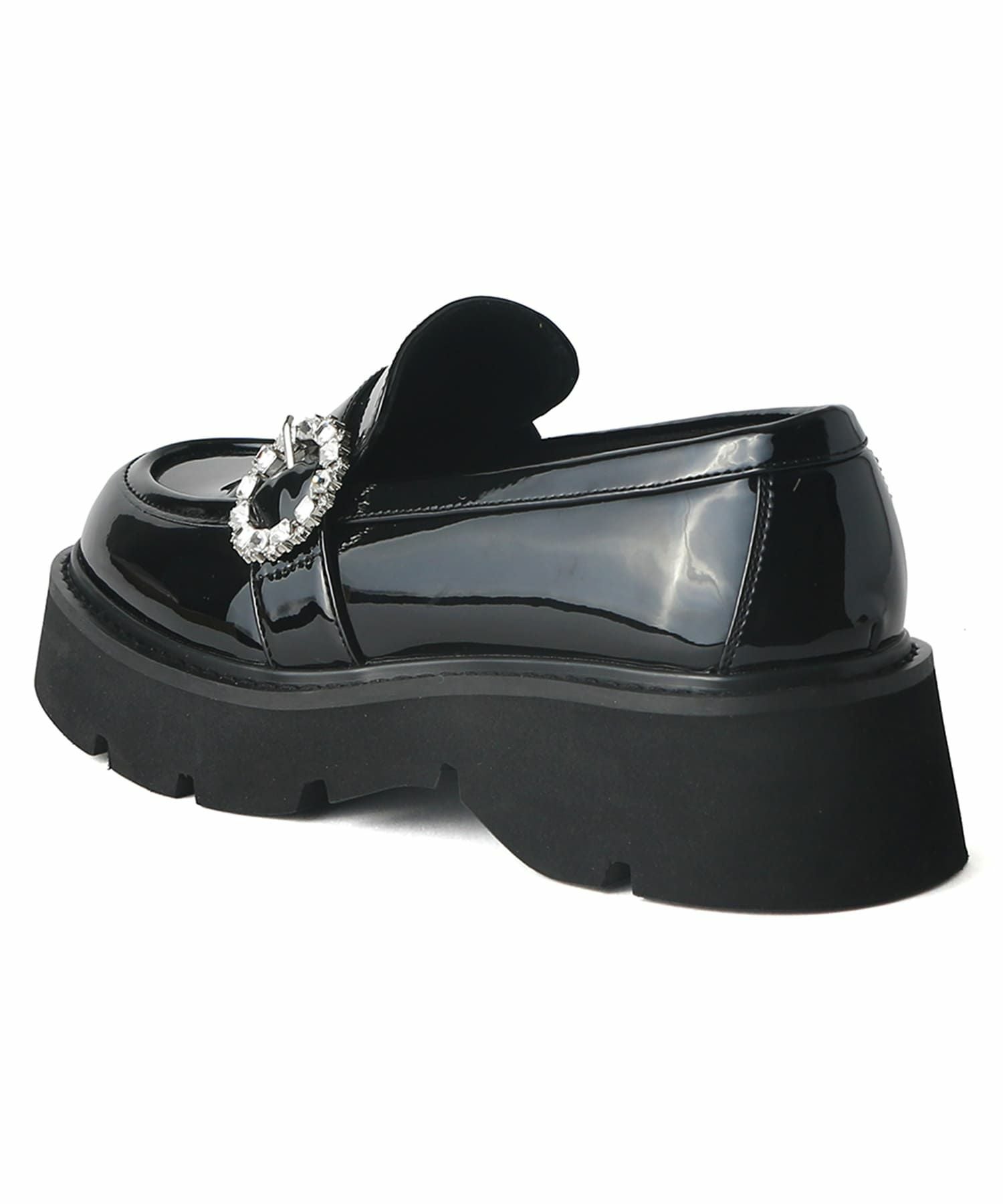 ビジューバックル付き厚底ローファー | andex shoes product ONLINE STORE