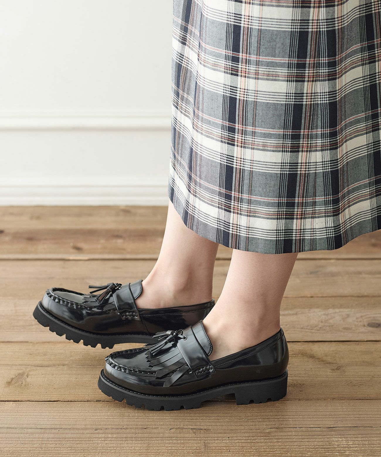 柔らかクッション 軽量 厚底 タッセルローファー | andex shoes