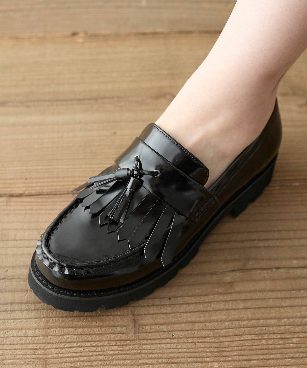 柔らかクッション 軽量 厚底 タッセルローファー | andex shoes