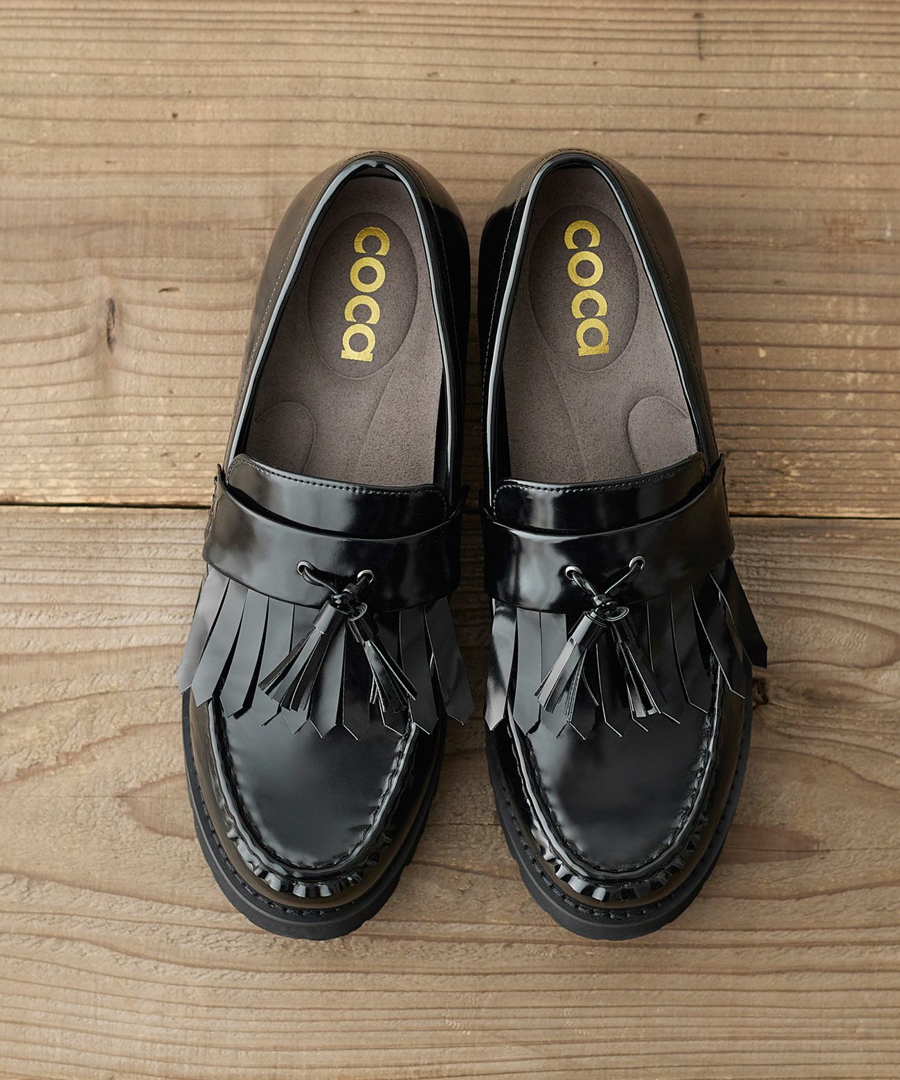 柔らかクッション 軽量 厚底 タッセルローファー | andex shoes