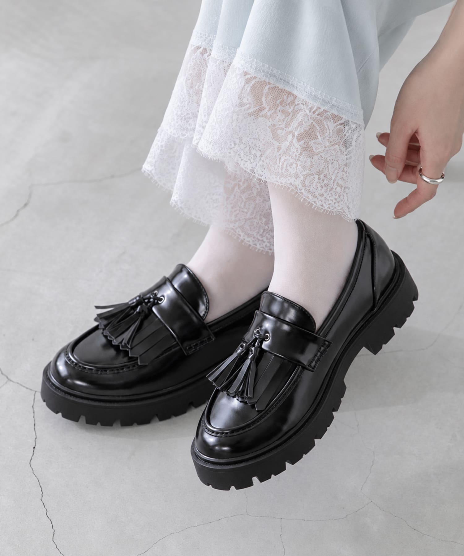柔らかクッション 軽量 厚底 タッセルローファー | andex shoes