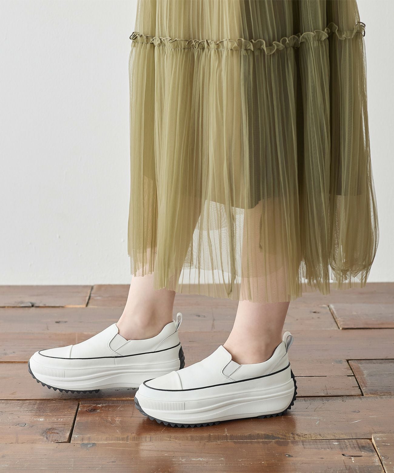 軽量 厚底 ボリュームソールスリッポンスニーカー | andex shoes