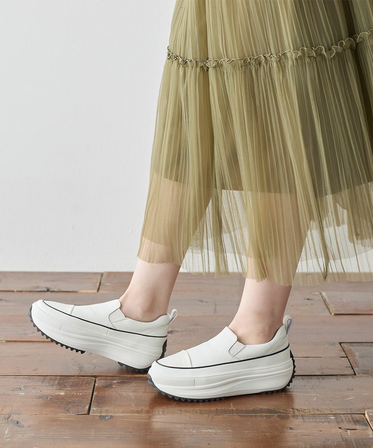 軽量 厚底 ボリュームソールスリッポンスニーカー | andex shoes
