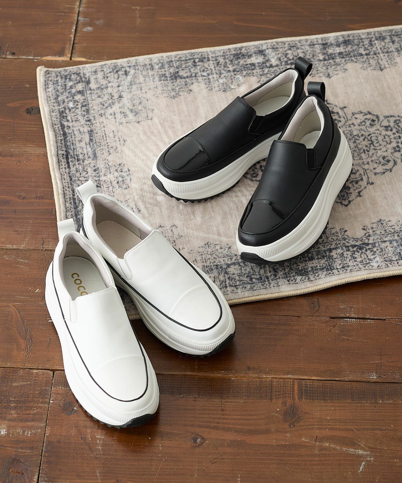 軽量 厚底 ボリュームソールスリッポンスニーカー | andex shoes