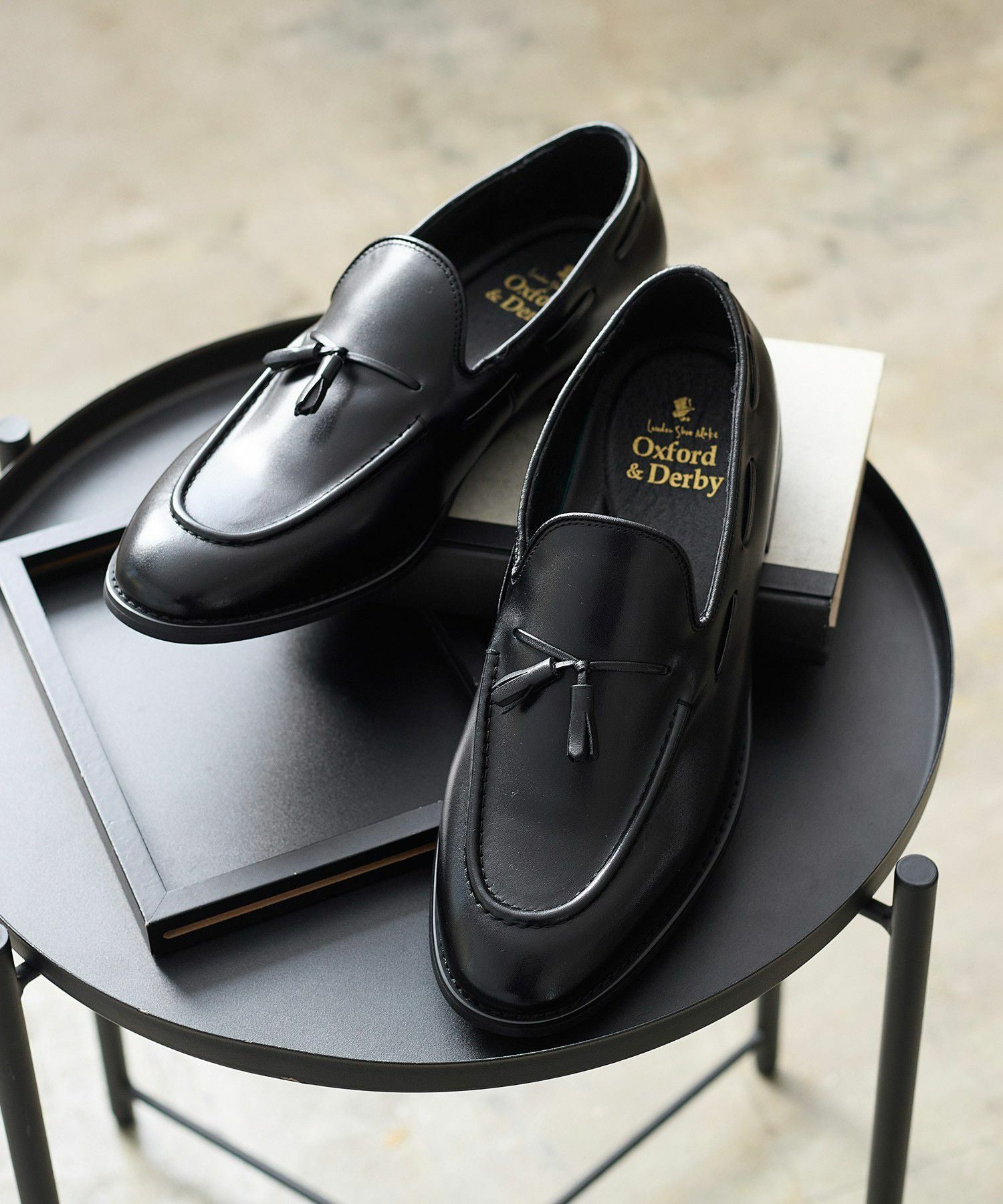 [未使用級] Oxford &Derby ローファー　ブラック スリムタッセルローファー | andex shoes product ONLINE STORE